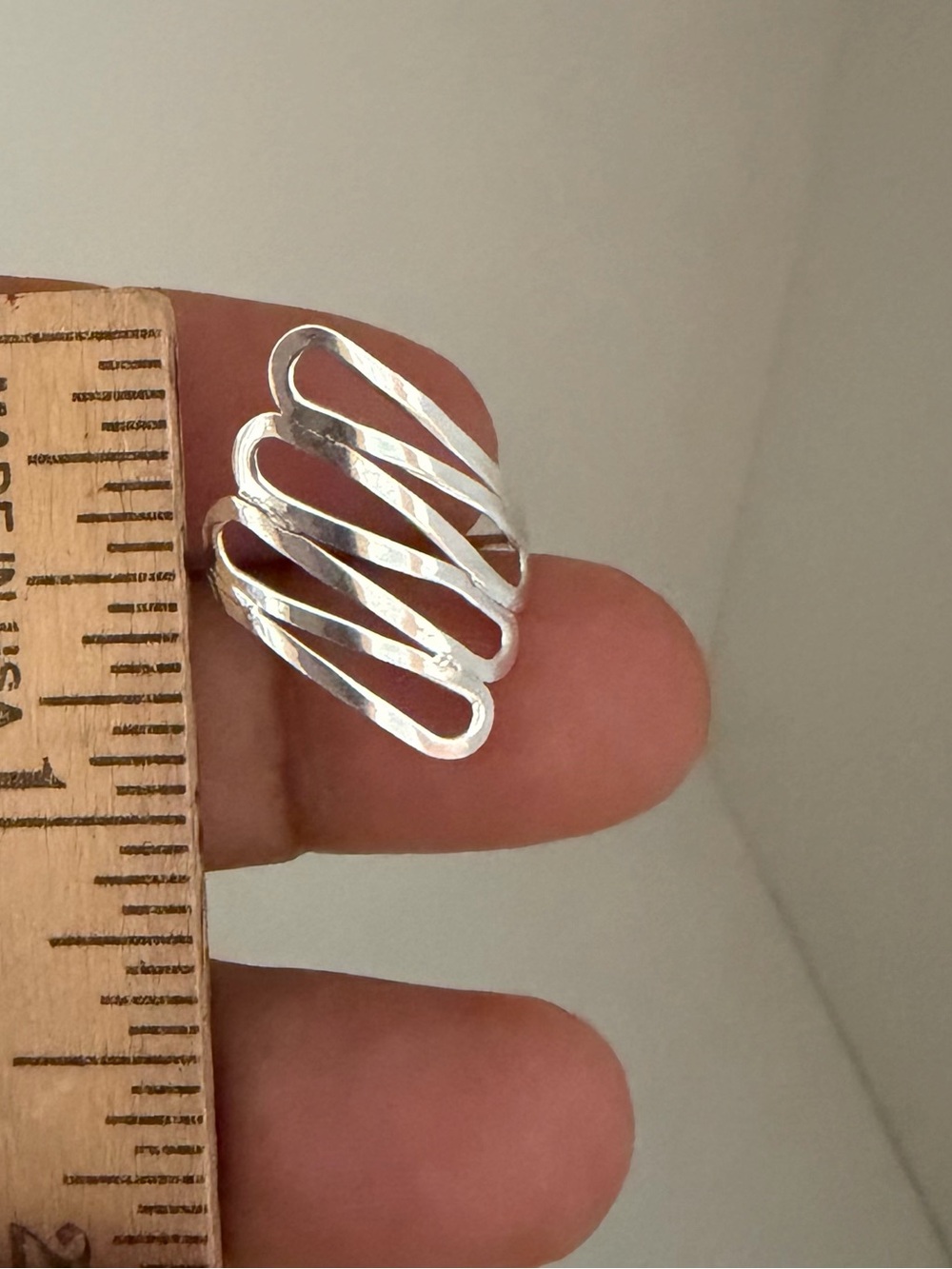 Sterling Silver 925 Sculptural Wave Ring size 9 - Picture 4 of 6